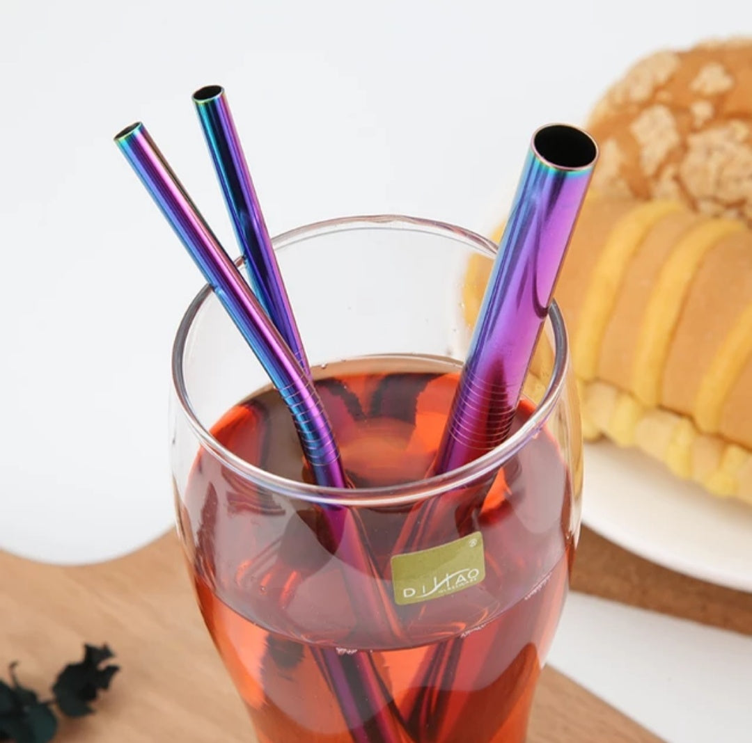 Rainbow Metal Straws